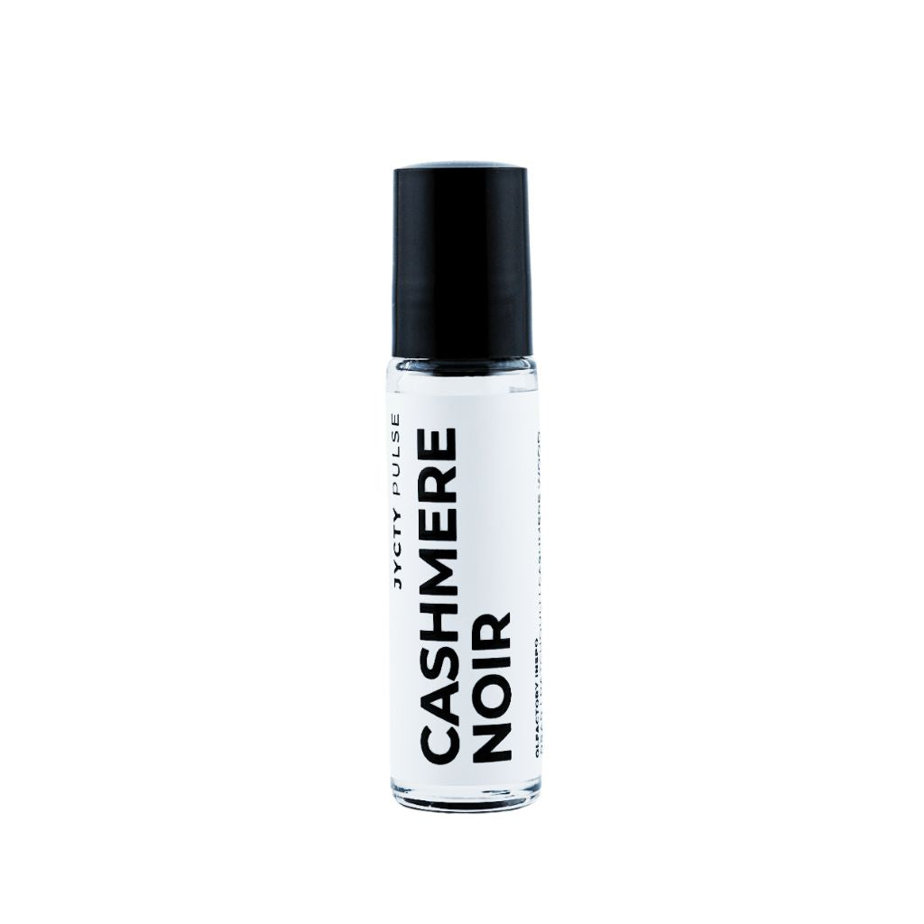 Roll-on bottle labeled 'Cashmere Noir' on a white background